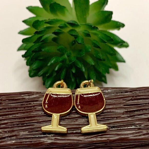 Wine Earring, Alcohol Earring, Drink Earring, Funny Food Earring, Gift Idea - Picture 1 of 7